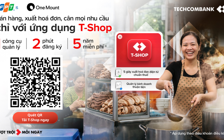 T-Shop của Techcombank: Quản lý bán hàng, thu tiền, kê khai thuế vào một nền tảng