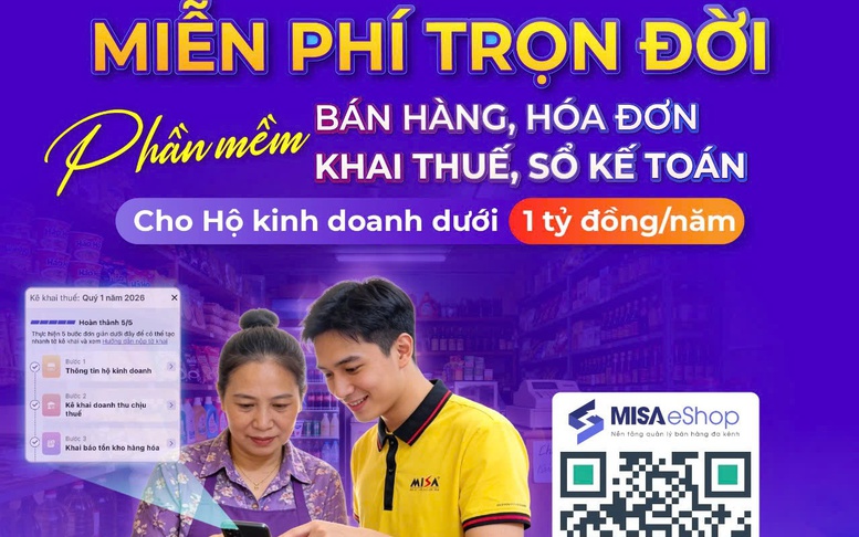 MISA tiếp tục miễn phí phần mềm trọn đời cho hộ kinh doanh