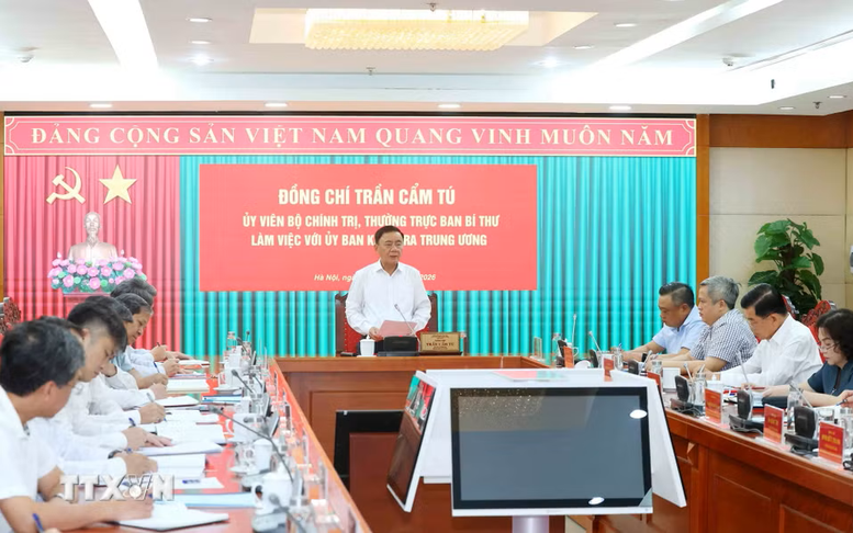 Thường trực Ban Bí thư Trần Cẩm Tú làm việc với Ủy ban Kiểm tra Trung ương