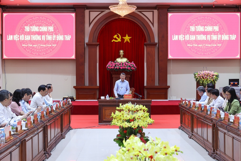 Thủ tướng Chính phủ làm việc với Ban Thường vụ Tỉnh ủy Đồng Tháp- Ảnh 1. Thủ tướng Chính phủ làm việc với Ban Thường vụ Tỉnh ủy Đồng Tháp- Ảnh 1.