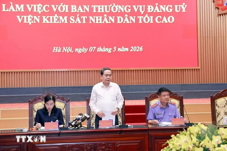 Đoàn Kiểm tra, giám sát của Bộ Chính trị, Ban Bí thư làm việc với Ban Thường vụ Đảng ủy Viện Kiểm sát nhân dân Tối cao- Ảnh 1.