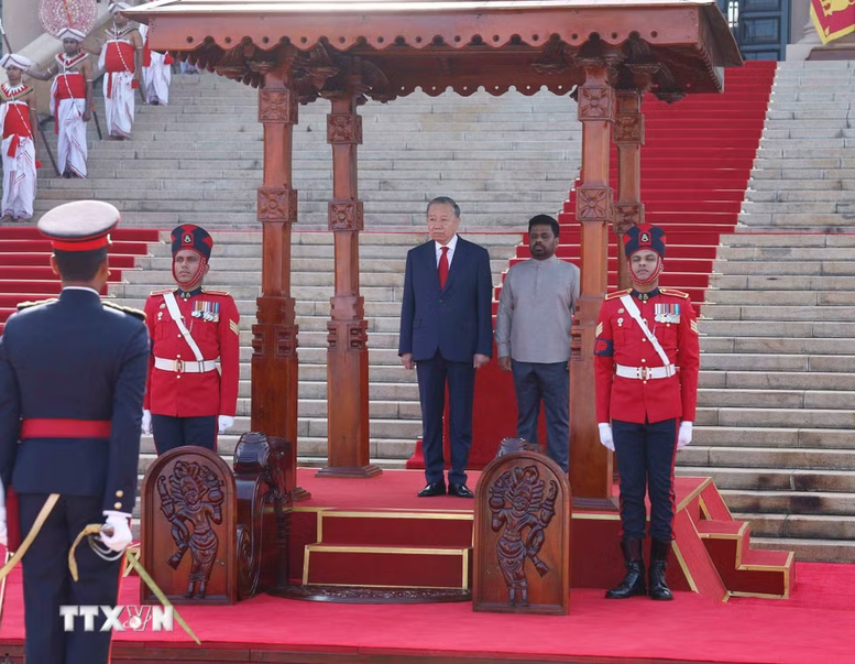Lễ đón trọng thể Tổng Bí thư, Chủ tịch nước Tô Lâm thăm cấp Nhà nước Sri Lanka- Ảnh 2.