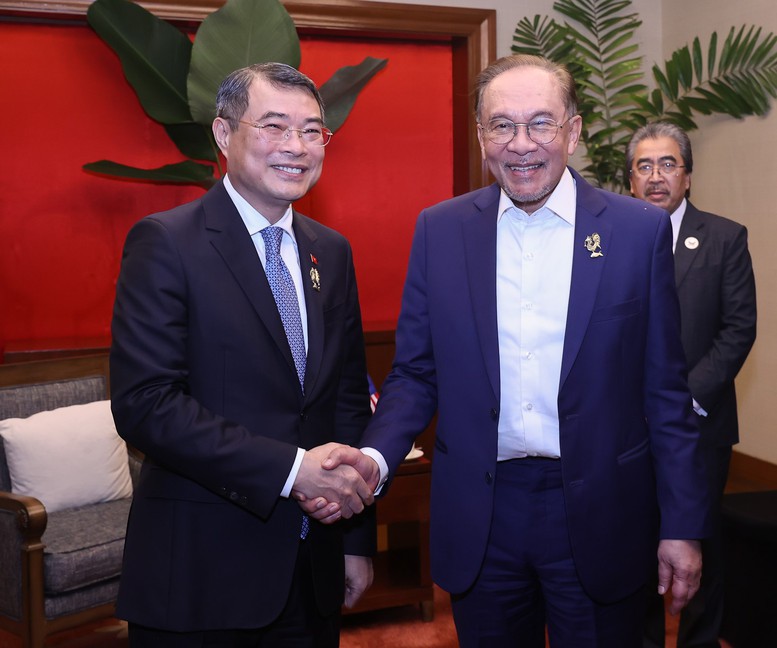 Thủ tướng Lê Minh Hưng gặp Thủ tướng Malaysia Anwar Ibrahim- Ảnh 1.
