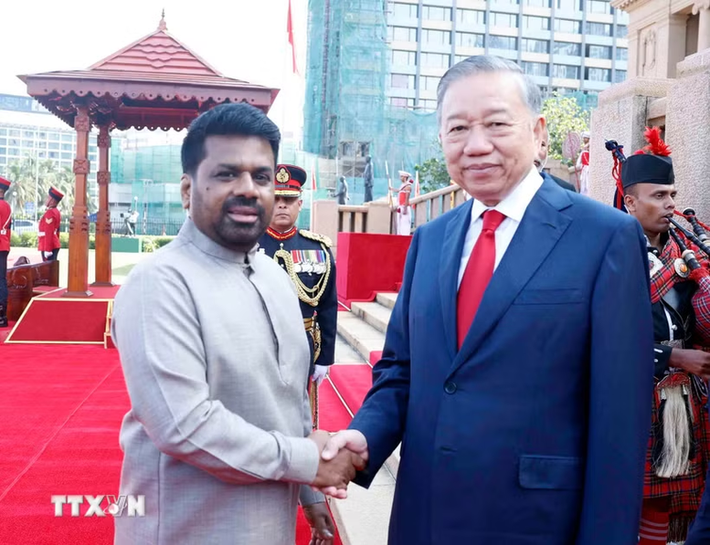 Lễ đón trọng thể Tổng Bí thư, Chủ tịch nước Tô Lâm thăm cấp Nhà nước Sri Lanka- Ảnh 1.