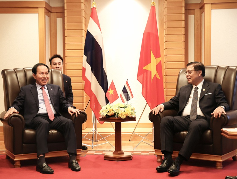 Phó Thủ tướng Chính phủ Lê Tiến Châu gặp Phó Thủ tướng Thái Lan Sihasak Phuangketkeow trong khuôn khổ Hội nghị Tương lai châu Á- Ảnh 1.