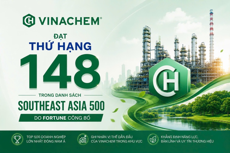 Vinachem được vinh danh trong bảng xếp hạng 500 doanh nghiệp hàng đầu Đông Nam Á năm 2026- Ảnh 1.