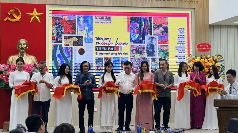 Hội tụ 90 tác phẩm của 23 họa sĩ tại triển lãm 'Minh họa trên báo'- Ảnh 1.
