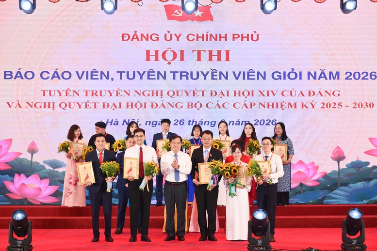 Trao giải Hội thi báo cáo viên, tuyên truyền viên giỏi Đảng bộ Chính phủ năm 2026- Ảnh 3.