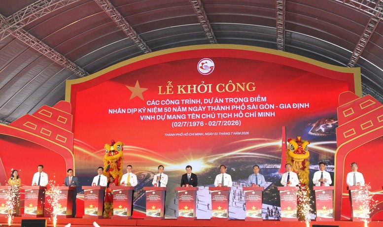 TPHCM khởi công đồng loạt 8 dự án trọng điểm chào mừng 50 năm Thành phố vinh dự mang tên Bác- Ảnh 1.