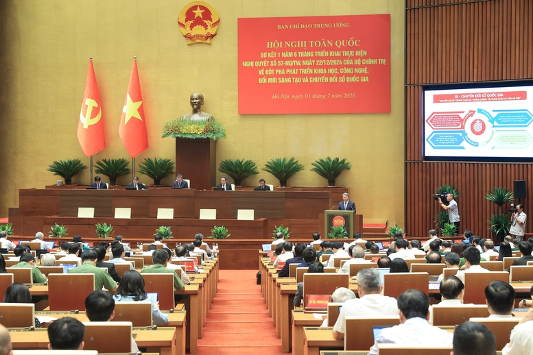 Hội nghị toàn quốc sơ kết 1 năm 6 tháng triển khai thực hiện Nghị quyết số 57- Ảnh 1.