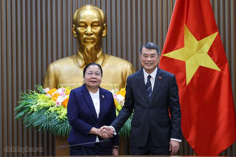 Thủ tướng Lê Minh Hưng tiếp Trưởng Ban Tổ chức Trung ương Đảng Nhân dân Cách mạng Lào- Ảnh 1.