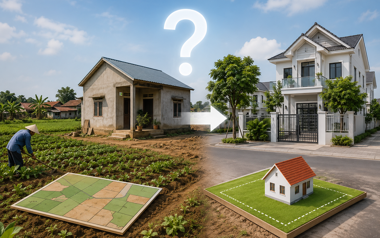 Đất nông nghiệp đã xây nhà, có được chuyển sang đất ở?