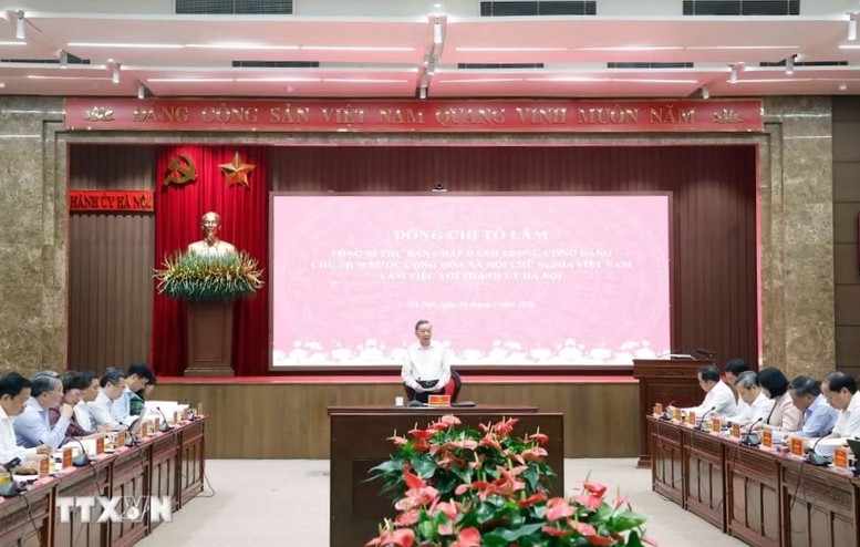 Tổng Bí thư, Chủ tịch nước Tô Lâm: Hà Nội phải tăng trưởng nhanh hơn, chất lượng phát triển phải tốt hơn- Ảnh 3.