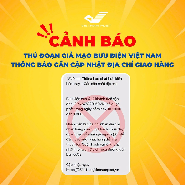 Cảnh giác thủ đoạn giả mạo Bưu điện Việt Nam yêu cầu cập nhật địa chỉ giao hàng để lừa đảo- Ảnh 1.