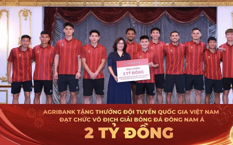 Agribank trao thưởng 2 tỷ đồng chúc mừng Đội tuyển Việt Nam vô địch ASEAN Cup 2026