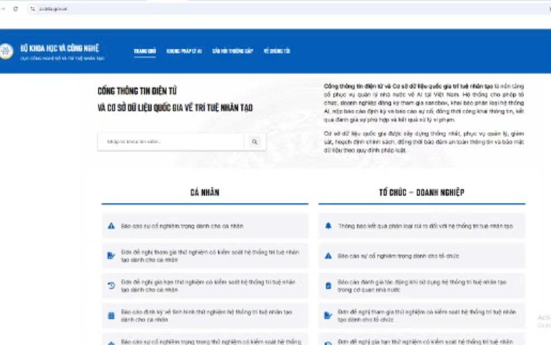 Cổng thông tin một cửa về trí tuệ nhân tạo chính thức vận hành