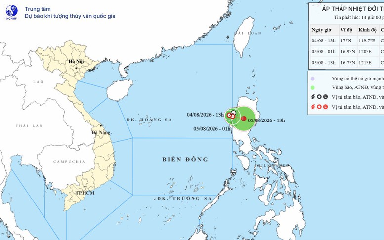 Áp thấp nhiệt đới hình thành trên Biển Đông