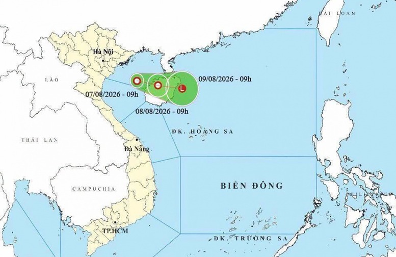 Áp thấp nhiệt đới xuất hiện trên Vịnh Bắc Bộ- Ảnh 1.