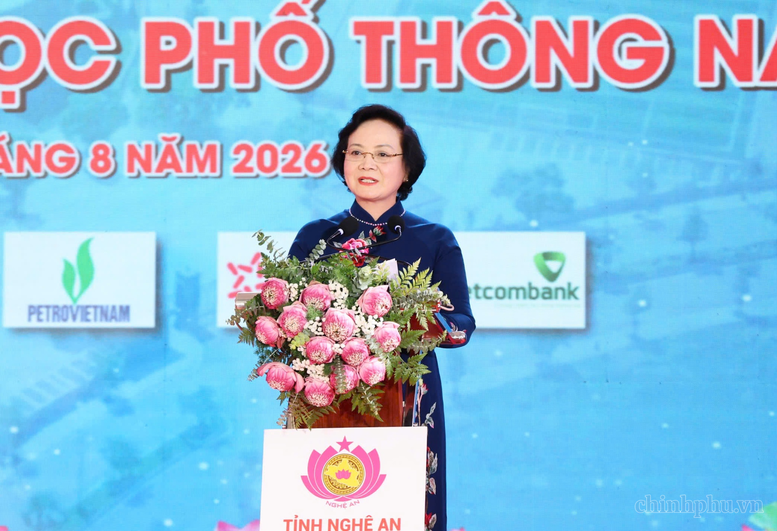 Khởi công Trường THPT Nam Đàn 1, Phó Thủ tướng Phạm Thị Thanh Trà kỳ vọng môi trường giáo dục chất lượng cao, nhân văn- Ảnh 2.