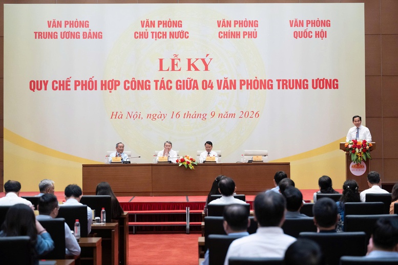 Bốn Văn phòng Trung ương ký Quy chế phối hợp công tác- Ảnh 1.
