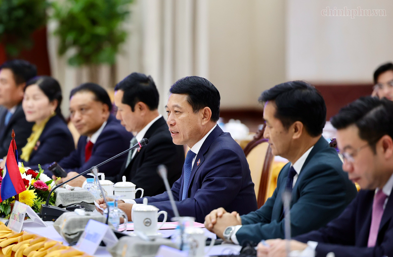 Phó Thủ tướng Thường trực Phạm Gia Túc hội đàm, thúc đẩy gắn kết chiến lược Việt Nam-Lào- Ảnh 4.
