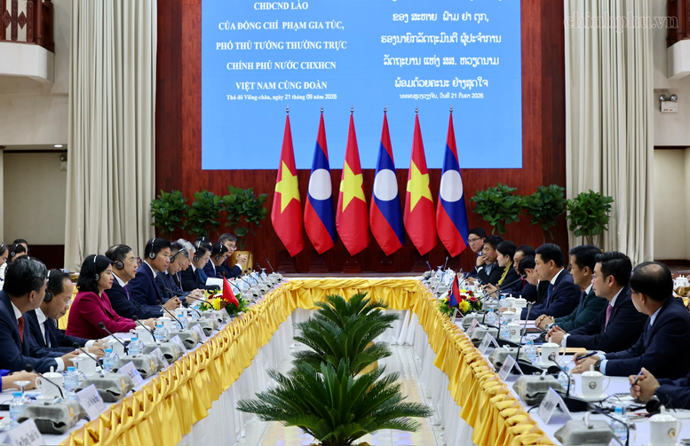 Phó Thủ tướng Thường trực Phạm Gia Túc hội đàm, thúc đẩy gắn kết chiến lược Việt Nam-Lào- Ảnh 5.