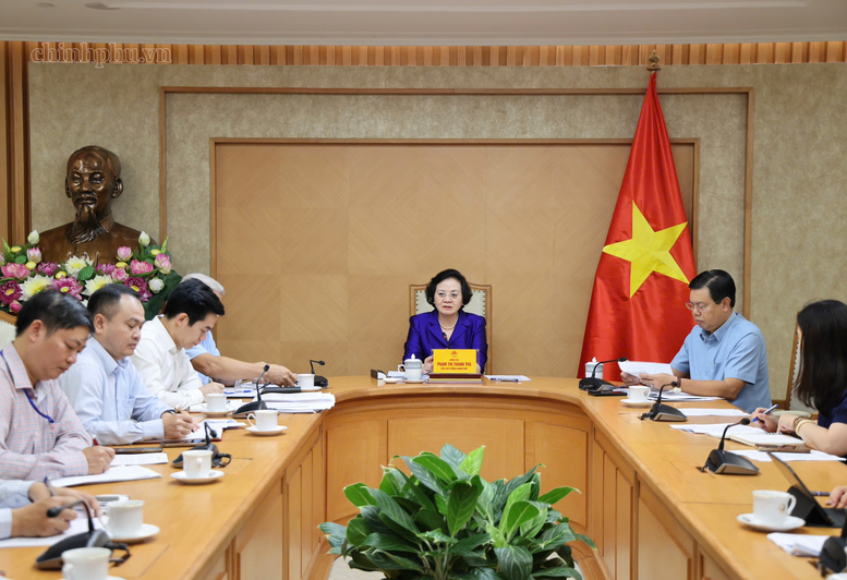 Phó Thủ tướng Phạm Thị Thanh Trà họp về xây dựng Đề án cải cách chính sách tiền lương và BHXH- Ảnh 1.