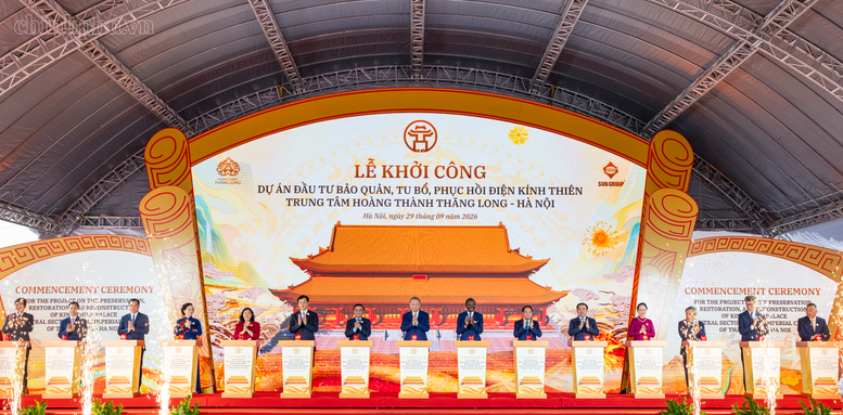 Tổng Bí thư, Chủ tịch nước Tô Lâm dự Lễ khởi công Dự án đầu tư bảo quản, tu bổ, phục hồi Điện Kính Thiên- Ảnh 3.
