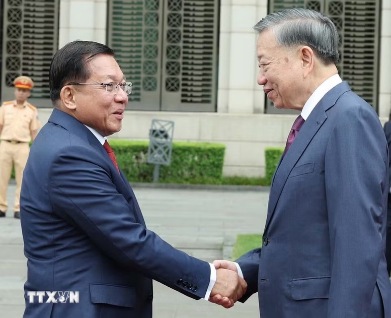 Tổng Bí thư, Chủ tịch nước Tô Lâm chủ trì Lễ đón chính thức Tổng thống Myanmar- Ảnh 1.