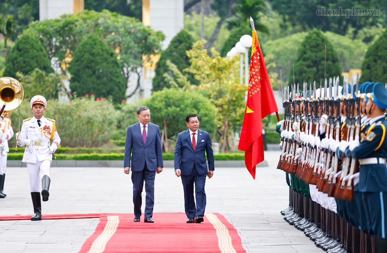 Tổng Bí thư, Chủ tịch nước Tô Lâm chủ trì Lễ đón chính thức Tổng thống Myanmar- Ảnh 5.