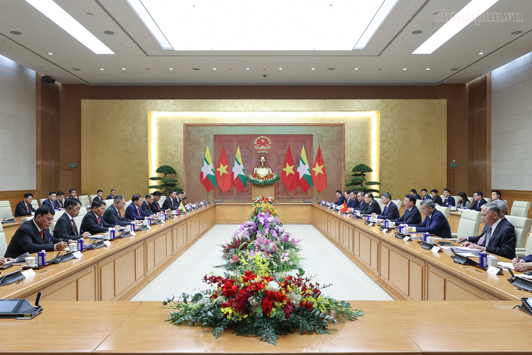 Thủ tướng Lê Minh Hưng hội kiến Tổng thống Myanmar Min Aung Hlaing- Ảnh 7.