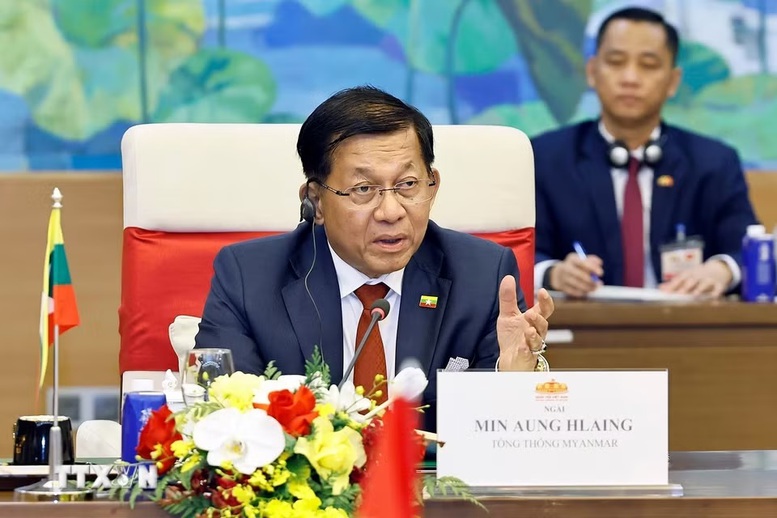 Chủ tịch Quốc hội Trần Thanh Mẫn hội kiến Tổng thống Myanmar Min Aung Hlaing- Ảnh 3.