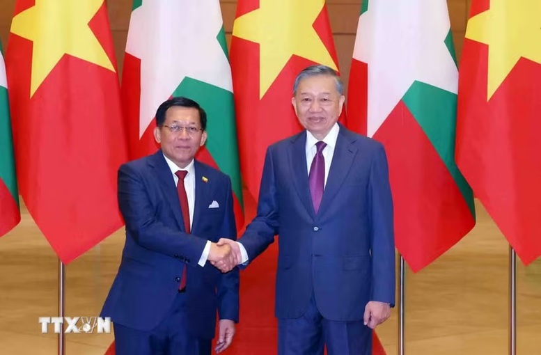 Tổng Bí thư, Chủ tịch nước Tô Lâm hội đàm với Tổng thống Myanmar Min Aung Hlaing- Ảnh 1.