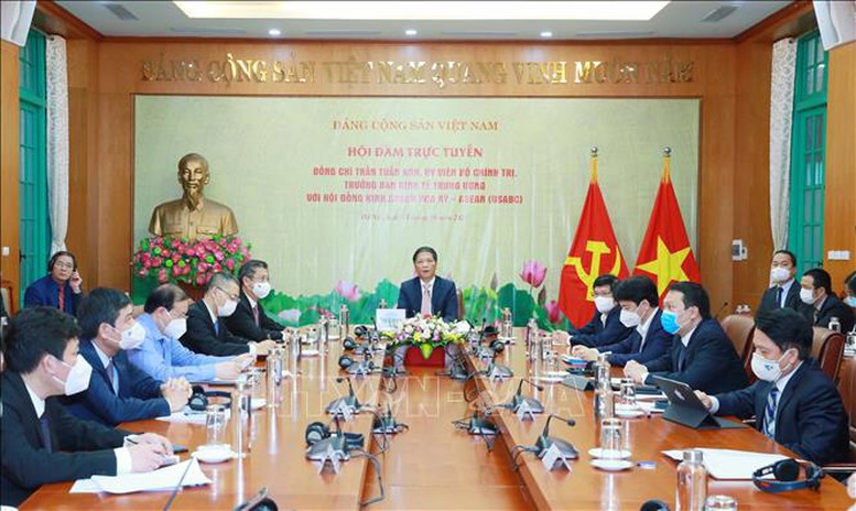 Trưởng Ban Kinh tế Trung ương làm việc với Hội đồng Kinh doanh Hoa Kỳ-ASEAN