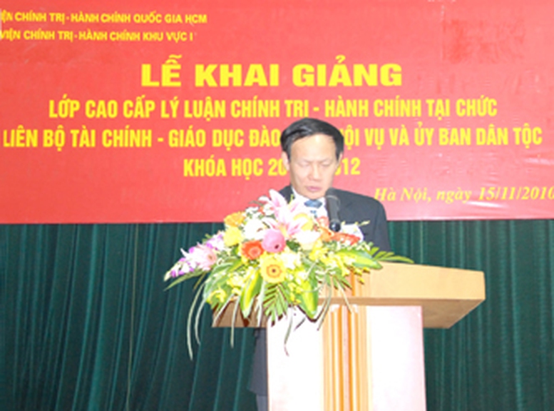 Lễ khai giảng lớp cao cấp, lý luận chính trị - hành chính liên Bộ Tài chính, Bộ Giáo dục, Bộ Nội vụ và Ủy ban Dân tộc