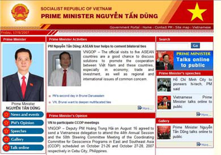 Website Chính phủ công bố Trang tin điện tử chính thức, duy nhất của Thủ tướng Chính phủ Nguyễn Tấn Dũng- Ảnh 3.
