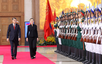 Liechtenstein Prime Minister Brigitte Haas accorded welcome ceremony in Ha Noi