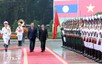 苏林总书记主持仪式 欢迎老挝人民革命党中央总书记、国家主席通伦访越