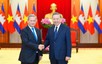 越共中央总书记、国家主席苏林会见柬埔寨首相洪玛奈