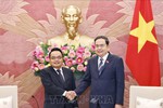 Chủ tịch Quốc hội Trần Thanh Mẫn tiếp Chủ tịch Kiểm toán Nhà nước Lào