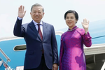 越共中央总书记、国家主席苏林与夫人启程对泰国进行正式访问