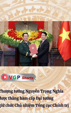 Thượng tướng Nguyễn Trọng Nghĩa được thăng hàm cấp Đại tướng, giữ chức Chủ nhiệm Tổng cục Chính trị