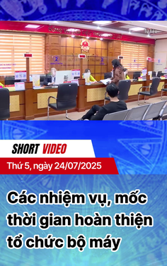 Các nhiệm vụ, mốc thời gian hoàn thiện tổ chức bộ máy