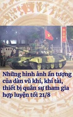 Dàn vũ khí, khí tài, thiết bị quân sự tham gia hợp luyện tối 21/8