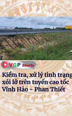Xói lở trên tuyến cao tốc Vĩnh Hảo - Phan Thiết