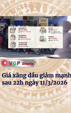 Giá xăng dầu giảm mạnh từ 22h ngày 11/3/2026