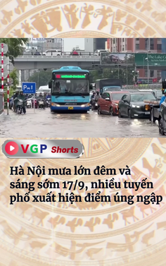Hà Nội mưa lớn đêm và sáng sớm 17/9, nhiều tuyến phố xuất hiện điểm úng ngập