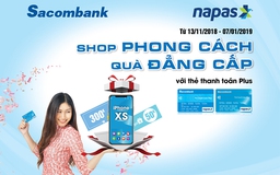 Thanh toán thẻ Sacombank NAPAS, trúng Iphone XS