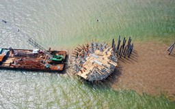 Toàn cảnh thi công Nhà máy điện gió Đông Hải 1 tại Trà Vinh