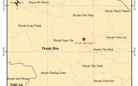 Động đất 4,1 độ tại huyện Ngọc Lặc, Thanh Hóa